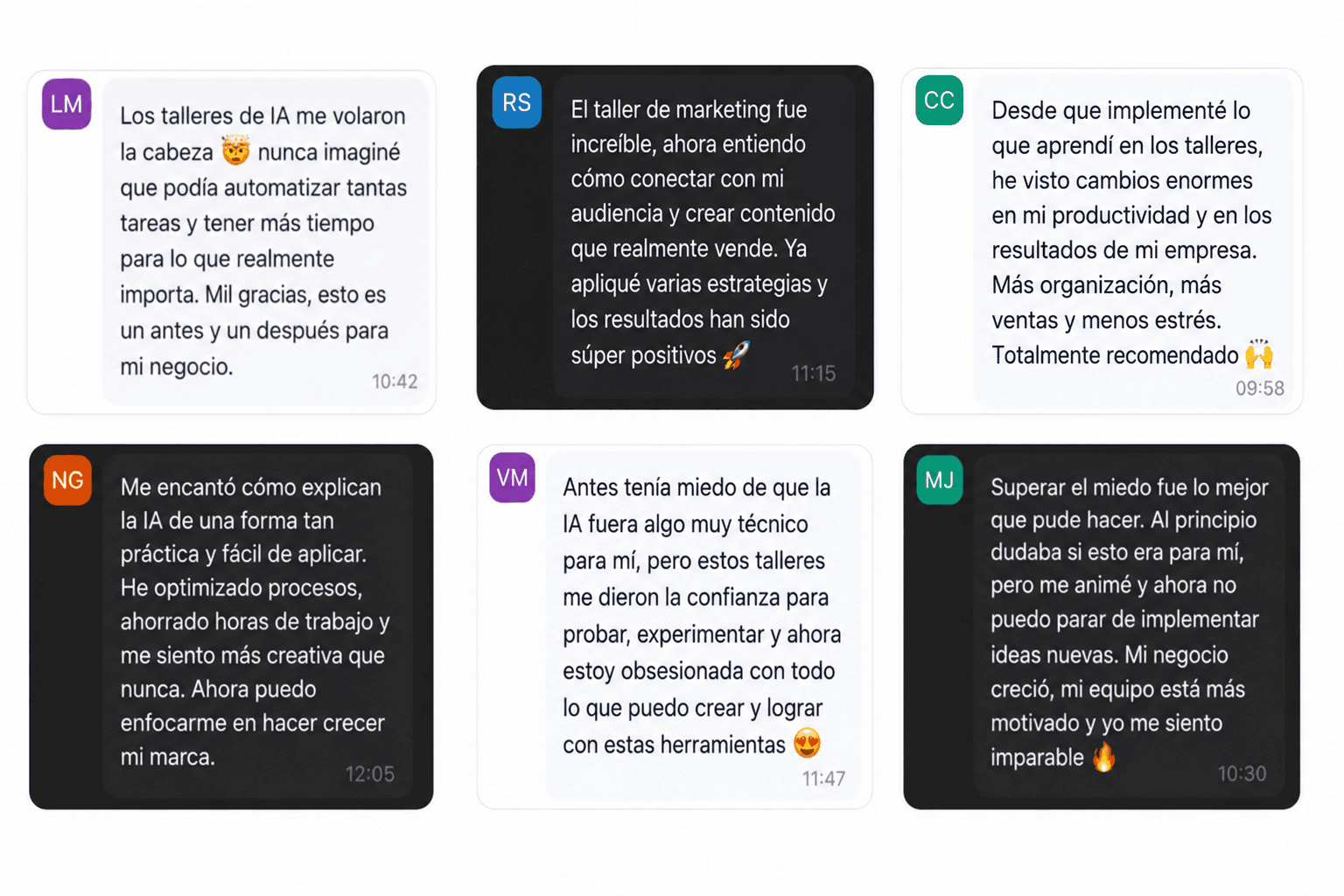 Testimonios de líderes que han asistido a programas previos